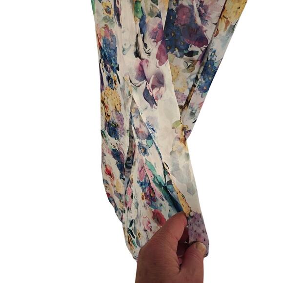 Forever21 M White Floral Watercolor Semisheer Maxi FairyCore Coquette Romantic - Picture 5 of 8